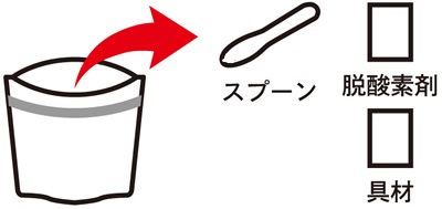 ステップ1：スプーン・脱酸素剤・具材を取り出す